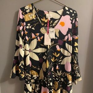 Julie Brown NYC dress. XL fits like L Multi-colored long sleeve flair dress.